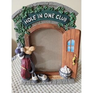 Hole In One Club Golf Picture Frame 3D Resin Sports Decor Clubhouse Hand Painted